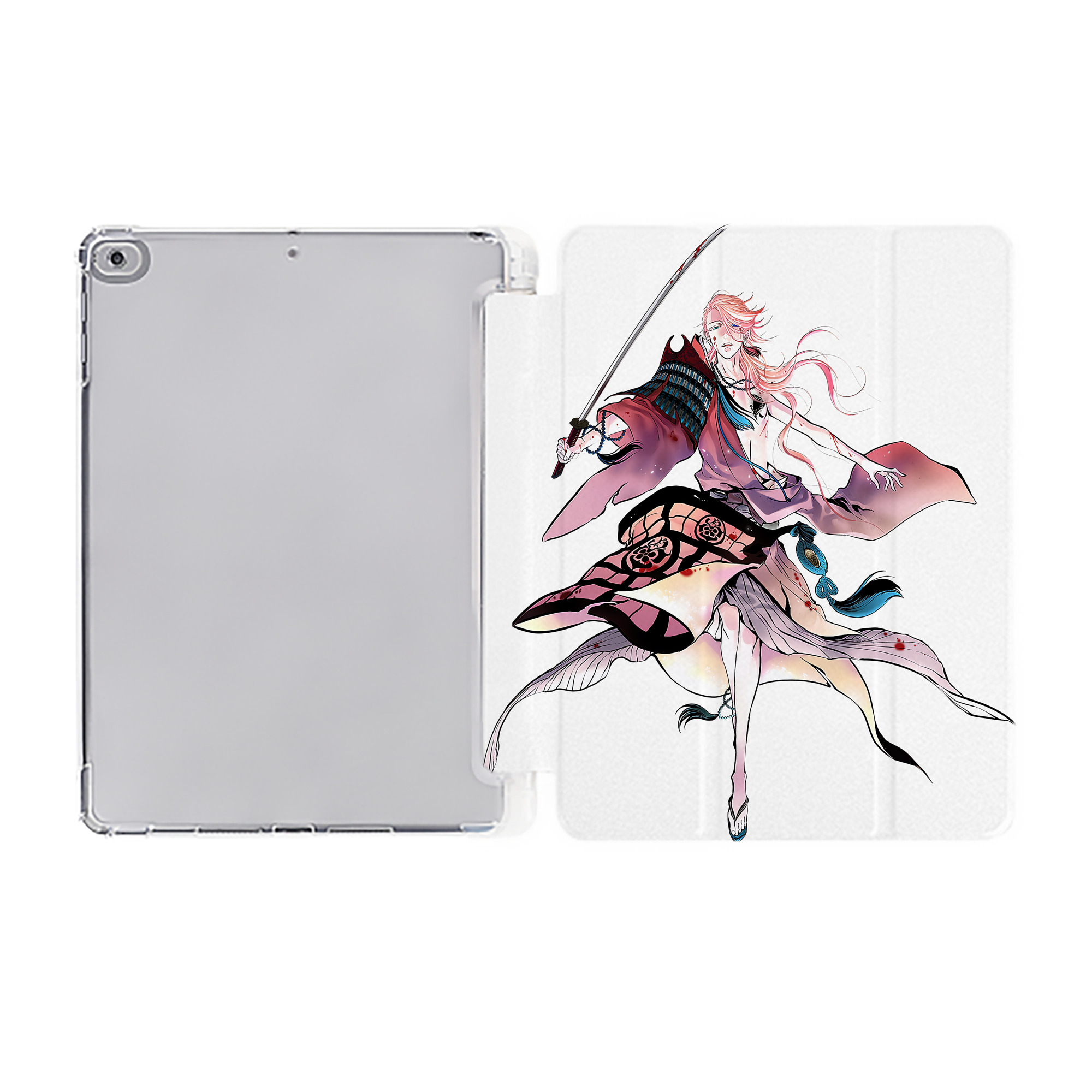 （画像用） 刀剣乱舞 Touken Ranbu IPad ケース ペン収納付き 三つ折りスタンド PUレザー×シリコン 対応機種9.5/10.5/10.9インチ